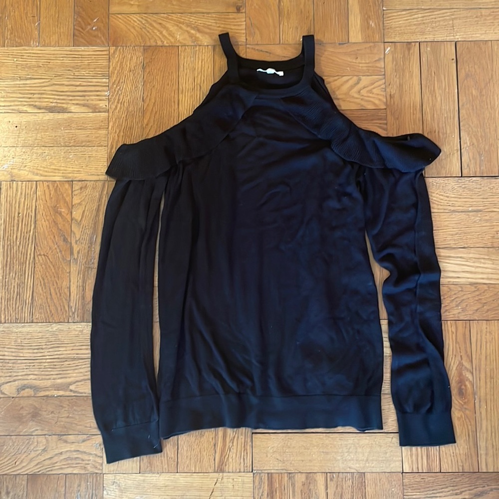 Black Cold Shoulder Sweater